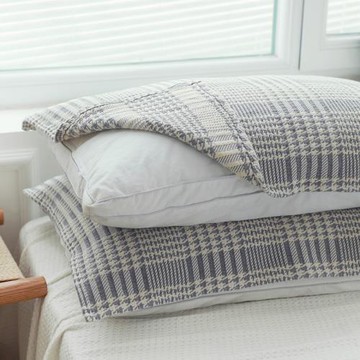 紗布枕巾純棉一對裝全棉高檔男生防頭油蓋巾枕頭墊巾防螨抗菌灰色