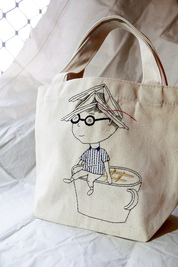 手工刺繡環保小提袋 - 閱讀時光 | 客製化禮物情人節禮物