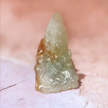 冰飄紅翡翡翠巧雕白菜 | 天然緬甸玉A貨翡翠 | 送禮