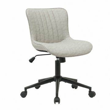 E-home Alonso亞隆索直紋PU面黑五爪可調式辦公椅-兩色可選灰色