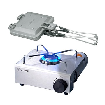 SOTO 折疊式熱壓三明治烤盤 ST-952+KOVEA CUBE 迷你卡式爐KGR-1503