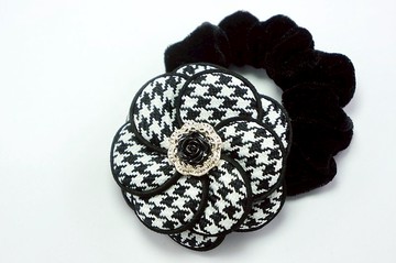 D2-舒適耐用大腸圈 - 髮圈髮束大腸圈馬尾公主頭類 千鳥格-X