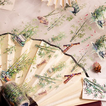 清風竹影 PET 紙膠帶 貝殼光