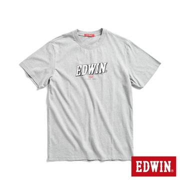 EDWIN 男裝 復古漫畫LOGO短袖T恤-麻灰色