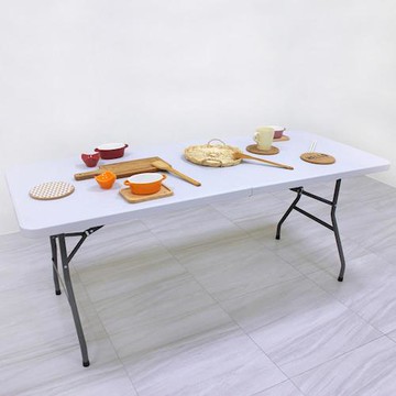 【頂堅】寬180公分-對摺折疊桌/書桌/電腦桌/摺疊餐桌/工作桌/休閒露營桌/擺攤拜拜桌