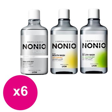 日本獅王 NONIO終結口氣漱口水600ml-浸潤薄荷/晶燦亮白/澄橘薄荷 (任選六入)