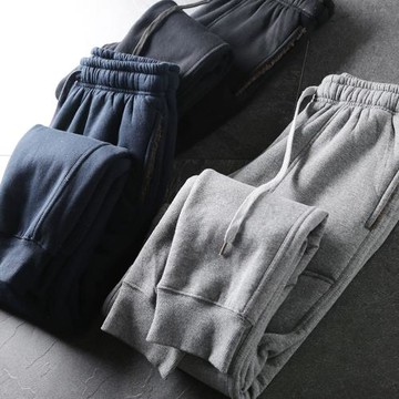 保暖有型！外貿日單厚實加絨加厚羊羔毛休閑褲保暖收腳衛褲潮男