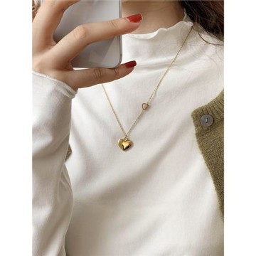 木耳邊半高領薄絨打底衫女秋裝冬季加絨內搭長袖洋氣美拉德絨上衣