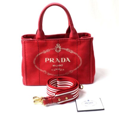 プラダ PRADA トートバッグ カナパ ROSSO TALCO 2wayショルダー