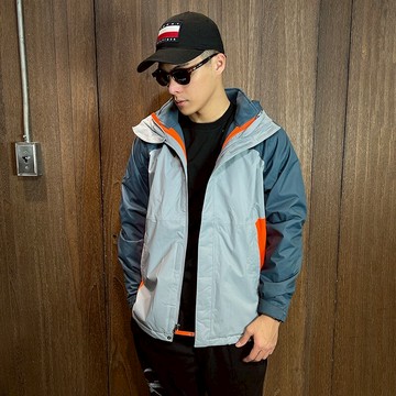 美國百分百【The North Face】連帽外套 TNF 北臉 夾克 保暖 防風 防水 兩件式 拼色 灰綠 AQ92