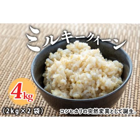 ふるさと納税 お米の女王！無農薬ミルキークイーン極 4kg(2kg×2袋)（玄米）【2023年10月上旬以降順次発.. 福井県坂井市