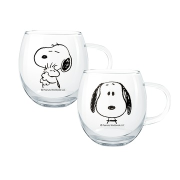 Corelle Brands 康寧PYREX SNOOPY 黑白復刻耐熱玻璃杯(兩款可選)
