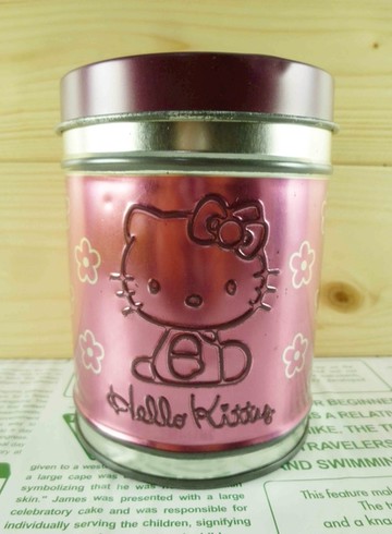 【震撼精品百貨】Hello Kitty 凱蒂貓~圓形存錢鐵筒~粉