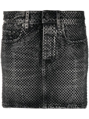 Balenciaga - low-waist mini skirt - women - Cotton/Rhinestone - 36 - Black
