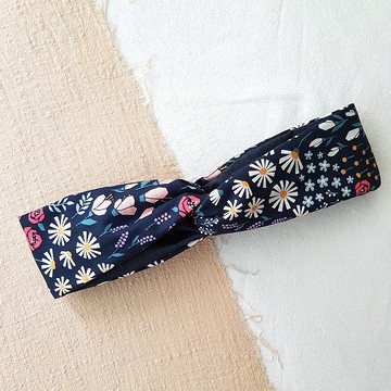 萬紫千紅 韓國布 花草 交叉髮帶/髮飾