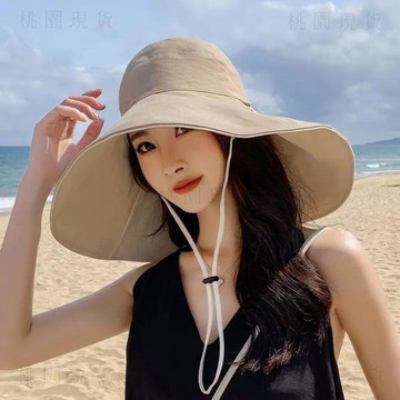 冰絲夏裝🚚超大帽檐帽子女夏遮陽帽防曬漁夫帽韓版百搭防紫外線遮臉太陽帽潮