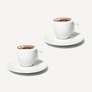 Horeca 加厚義式濃縮咖啡杯(Demitasse) + 杯碟組 白色 2入組  2組