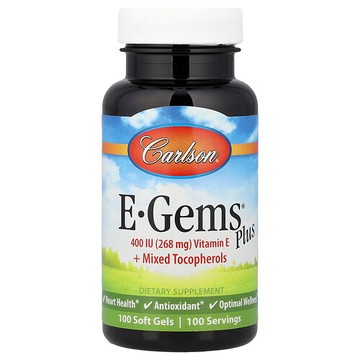Carlson, E-Gems® Plus，100 粒軟膠囊