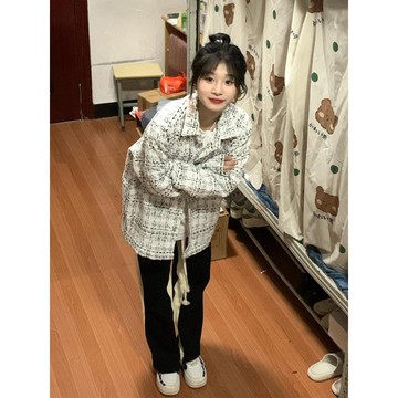 襯衫外套白色小香風女韓版寬松設計感小眾時尚復古格子潮春秋新款【倪醬】