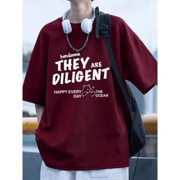 重磅純棉痞帥短袖t恤男士2026夏季新款上衣服男款半袖T美式男生潮