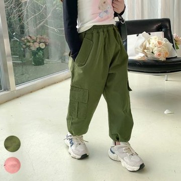 休閒翻蓋工裝工作褲 縮口長褲 縮口褲 工作褲 男童 女童 兒童 童裝【BB0447】