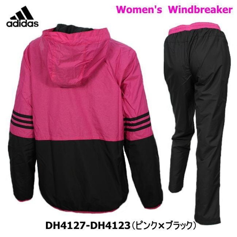 adidas ウインドブレーカー上下　サイズM　ソリッドグレー＆ピンク