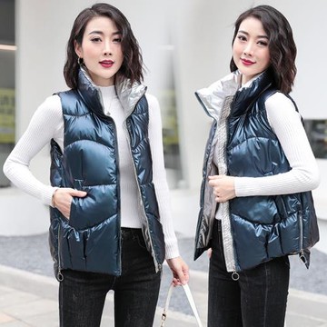 亮面馬甲女短款春裝2025年新款時尚加厚羽絨棉馬夾百搭休閑小背心