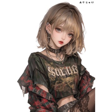 【10月新作5】07-094-0201 人物貼紙 輕龐克女孩