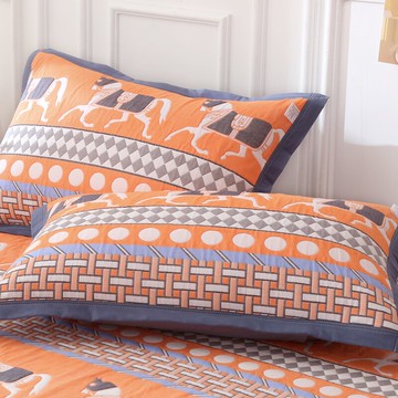 ins風純棉紗布整頭枕頭套男100全棉枕芯內膽套高級感48x74 一對裝