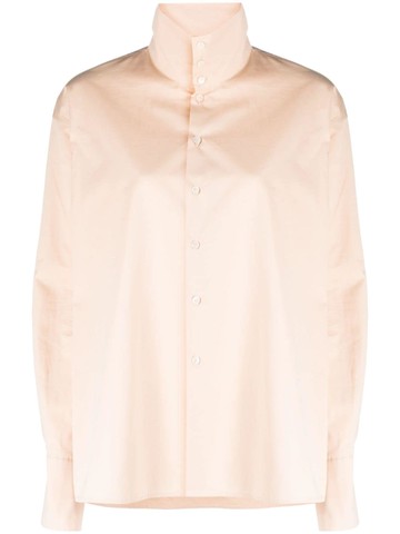 Fabiana Filippi - stand up-collar poplin shirt - women - Cotton - 40 - Pink
