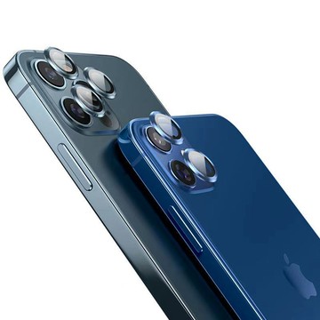 IN7 iPhone 12 Pro (6.1吋) 金屬框玻璃鏡頭膜 手機鏡頭保護貼(1組3片)-銀色