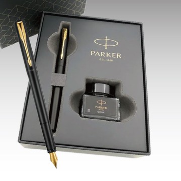 Parker 派克新威雅XL 黑桿鋼金夾墨水禮盒組 免費刻字