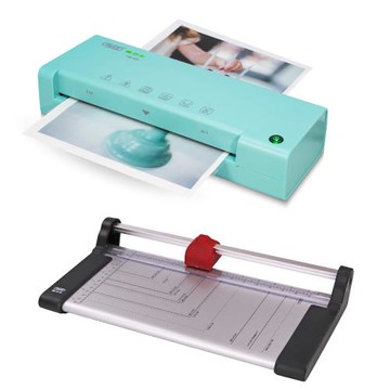 FILUX 飛力士 A4 專業護貝機 LM-932 經典療癒蒂芬妮藍綠色 + A4專業裁紙機_滾刀式滑軌裁切 FC-003