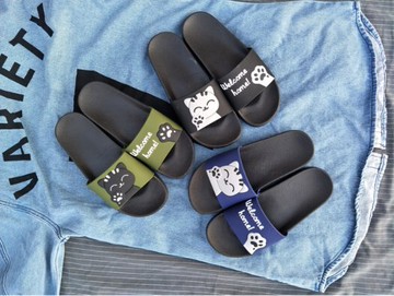 FINDSENSE Z1 日系 男 時尚 潮流 休閒 貓咪卡通 沙灘拖鞋 室內拖鞋 一字拖鞋