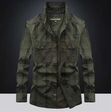 [巴黎精品] 襯衫長袖上衣-冬季格紋潮流抗皺男裝3色a1fa74