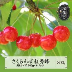 さくらんぼ 紅秀峰 秀Lサイズ 800g(200gx4パック)フードパック 2024年産 山形県産