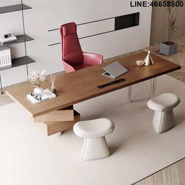 免運 開立發票 老板桌 老闆桌 總裁桌 經理桌 主管桌 大班台 實木老板桌 董事長辦公桌 巷上純實木年輕老板辦公電腦桌單人專用小空間小型老板桌輕奢 支持訂製