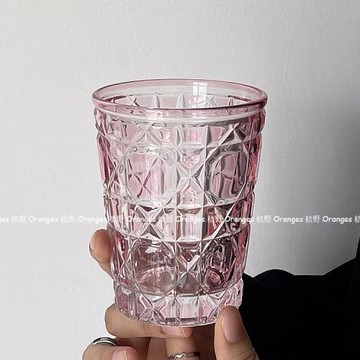 Oranges 限定手工刻花菱格紋水晶玻璃杯水杯啤酒杯威士忌杯洋酒杯