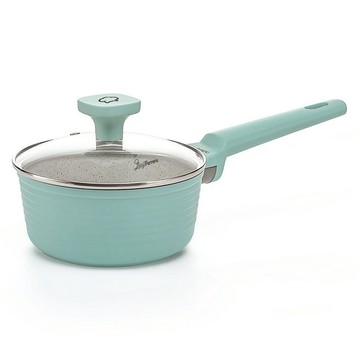 LuigiFerrero Norsk 大理石不沾單柄鍋 附蓋 湖水綠  16cm  1個