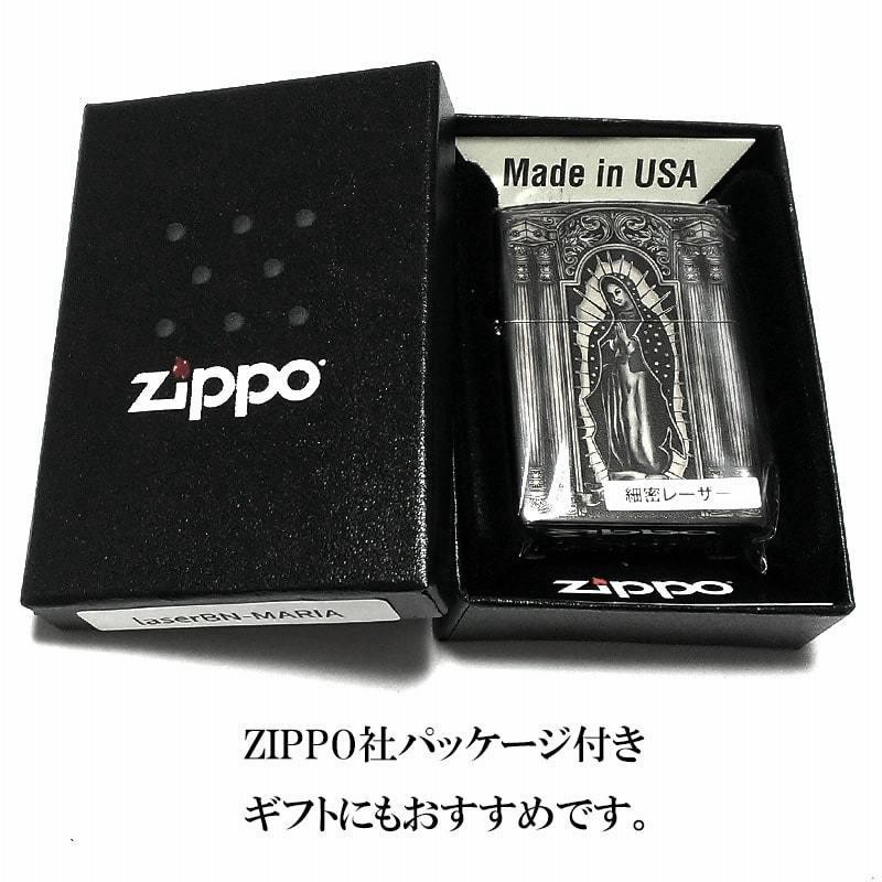 ZIPPO ジッポ ライター 中世 マリア様 かっこいい ブラックニッケル 