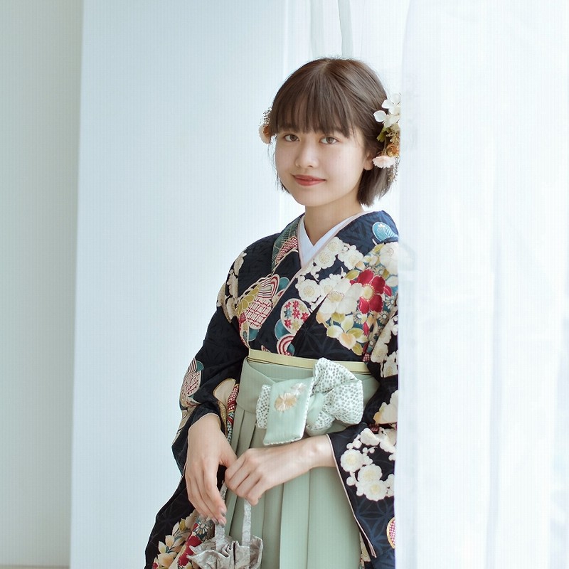 袴 レンタル 卒業式 袴 2尺袖着物 袴 17点セット 九重 レトロ 袴