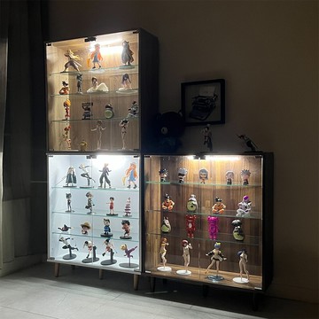 buyjmmit附燈四層低甲醛強化玻璃可堆疊實木腳寬80cm 深40cm展示櫃/收納櫃/玻璃櫃