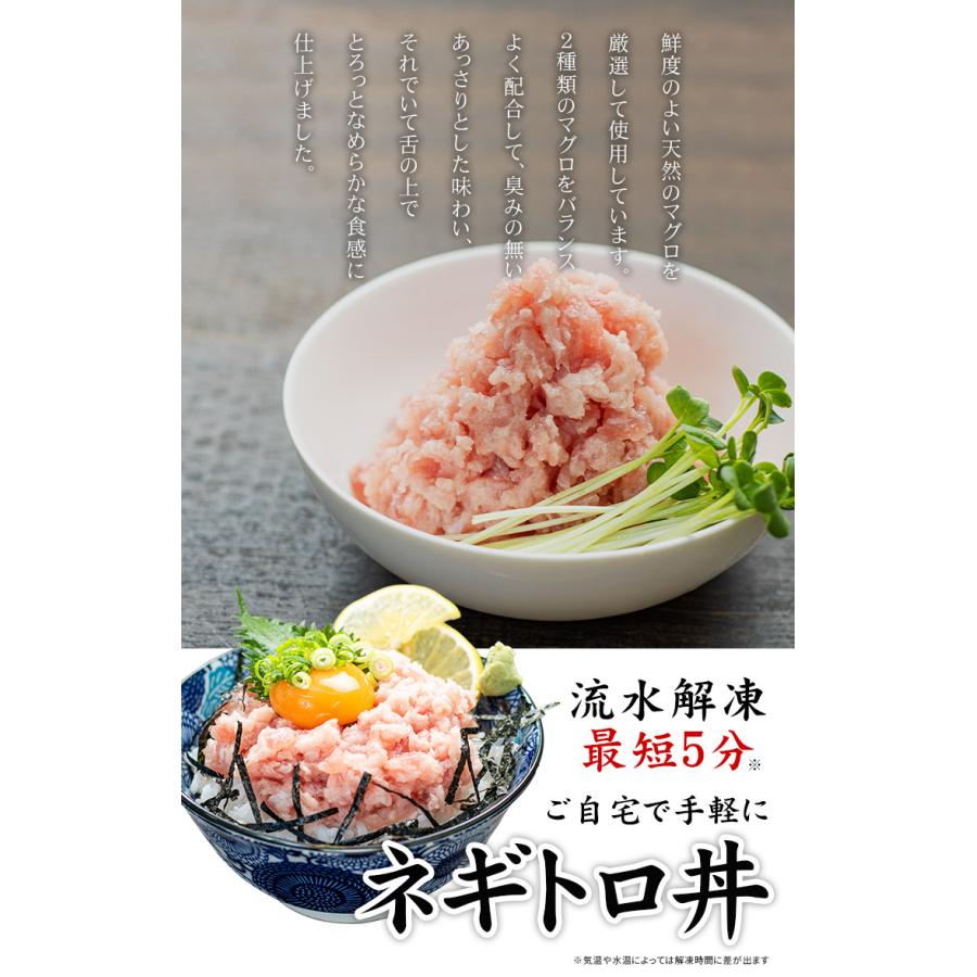 天然マグロのネギトロ 1kg(500g×2パック) 送料無料 ふんわり なめらか 流水解凍で簡単 解凍 〈ng500〉yd9[[ねぎとろ500g-2p]