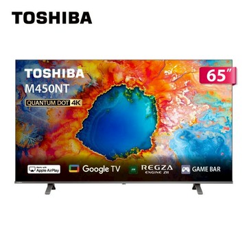下單九折 送壁掛安裝【TOSHIBA東芝】REGZA 65M450NT 4K QLED 全機三年保固 贈24CM鑄鐵鍋