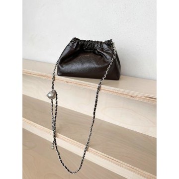 小眾褶皺單肩鏈條云朵包