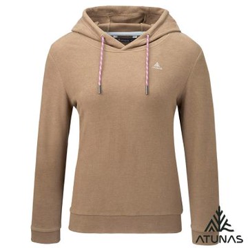 【ATUNAS 歐都納】女款經典保暖連帽衫A2PS2561W卡其/刷絨/柔軟親膚/簡約/都會休閒