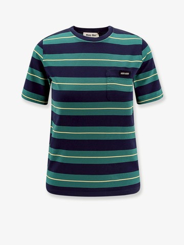 Striped cotton jersey T-shirt - MIU MIU - gender_Woman
