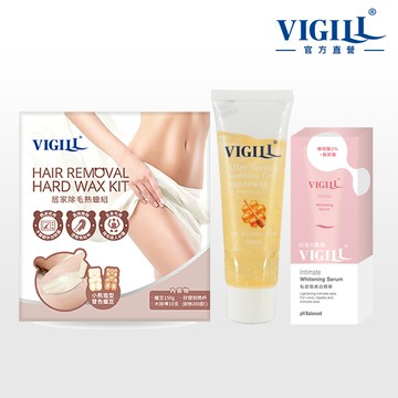 【VIGILL 婦潔】居家除毛熱蠟私密美白組
