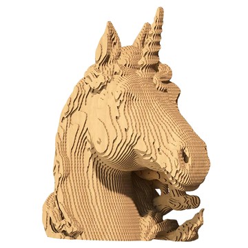 Cartonic 3D立體拼圖 獨角獸 紙板雕塑拼圖  黃色  1組  65片
