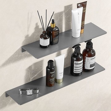 工廠直銷 免運 置物架 浴室毛巾架 收納架 壁掛架 衛生間鋁合金置物架掛墻上浴室免打孔廁所洗澡間廚房置物架一字板特惠/開立發票 售後保障 特價K1219